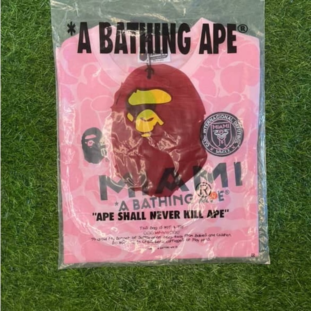 Bape X Inter Miami pink tee